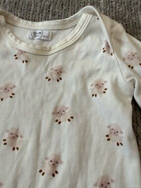 Tun Tun Pima Cotton Footed Sleeper 3-6 Months Sheep Print
